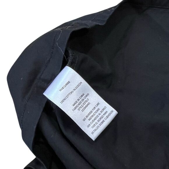 Love, Whit by Whitney Port Black Cotton Puff Sleeve Midi Shirt Dress M - Picture 4 of 4